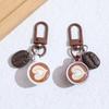 Coffee Cup Keychain Creative Keychain Pendant Mini Latte Art Coffee Cup Key Chain with Simulated Coffee Bean for Bags Keys