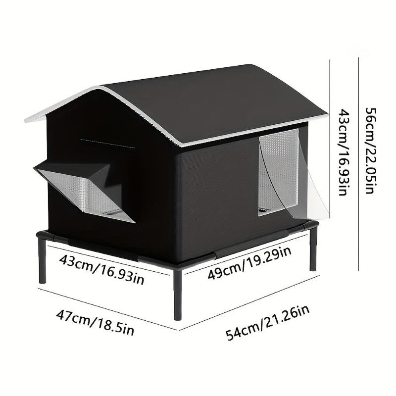 

Elevated Cat House Bed Moisture Proof Design Warm Cat House Weatherproof Winter Autumn Indoor Outdoor Use Fits Cats Small Dog