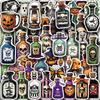 50PCS Halloween Potion Bottle Stickers Holiday-themed Painted Graffiti Mugs Phones Notebooks Luggage Decor Waterproof Stickers