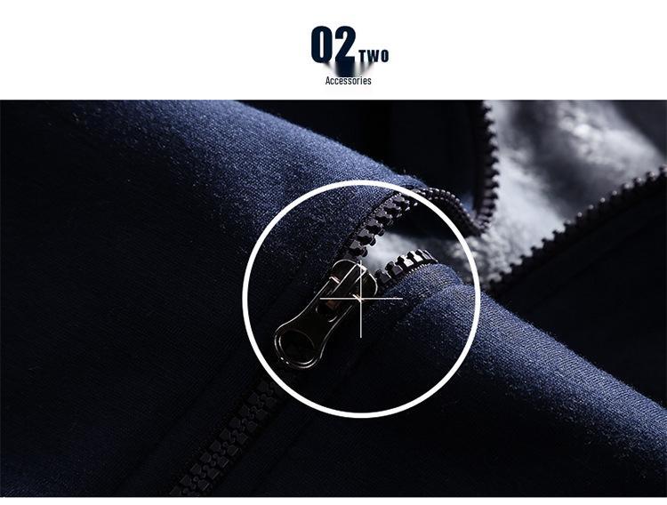 Men's Fleece-Lined Sweatshirt & Jacket Set - Casual Korean Style Sportswear for Autumn/Winter