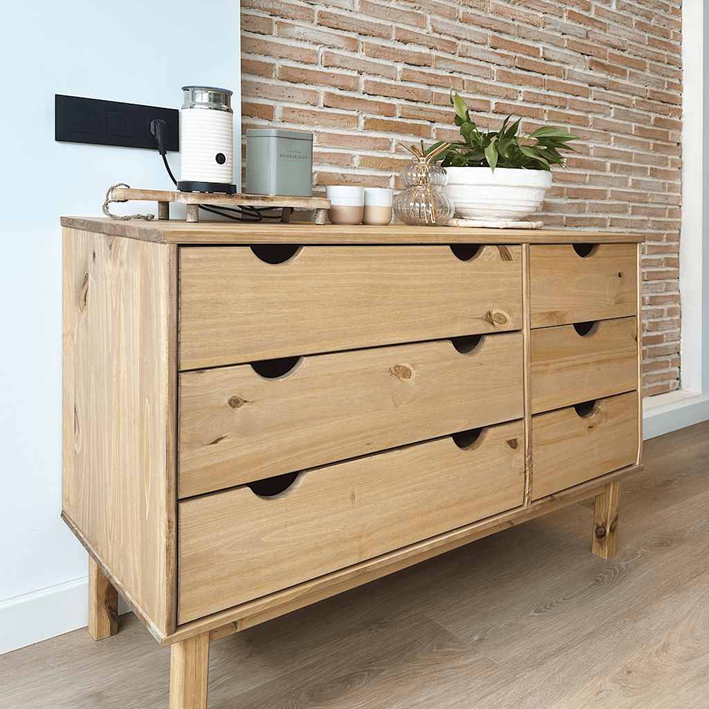 Vidaxl Otta Chest of Drawers, 111X43X73.5 Cm, Solid Pine Wood