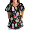 Women Short Sleeve V Neck T Shirt Floral Print Casual Loose Fit Lightweight Blouse for Everyday Wear and Activities