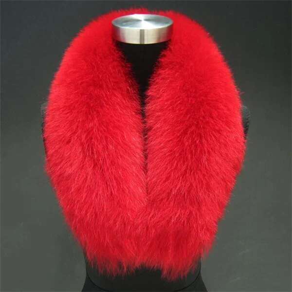 Natural Raccoon Fur Collar Scarf Genuine Fur Scarves Shawl Neck Warmer Fur Square Collar Women Long Scarf Winter Fox Fur Collar