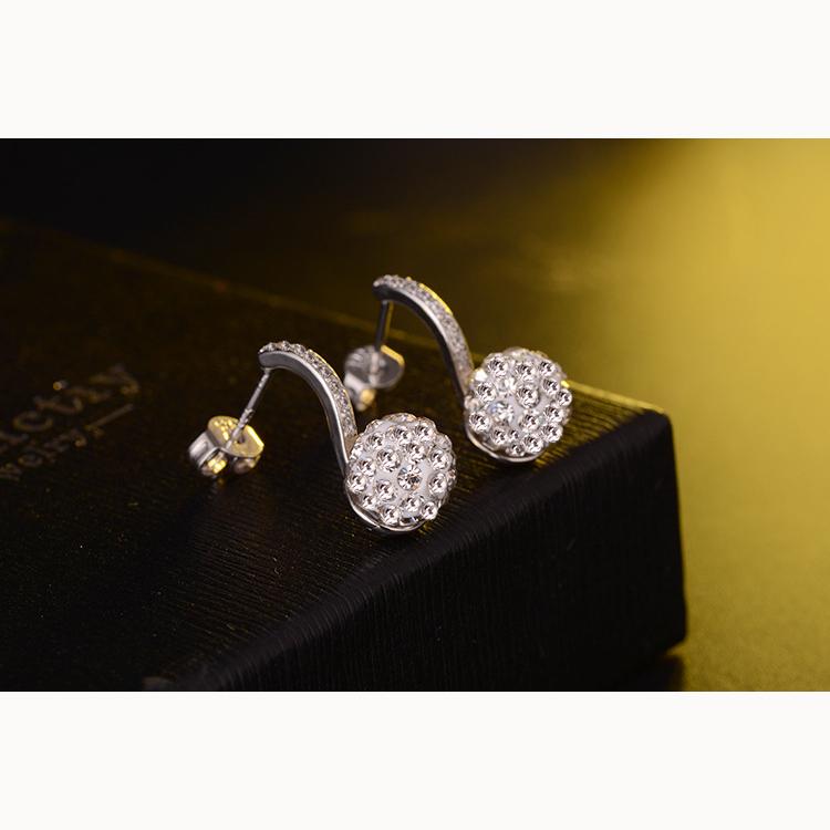 Shambhala Diamond Ball Long Sparkling Temperament Simple Female Earrings Party Accessories Fashion Jewelry