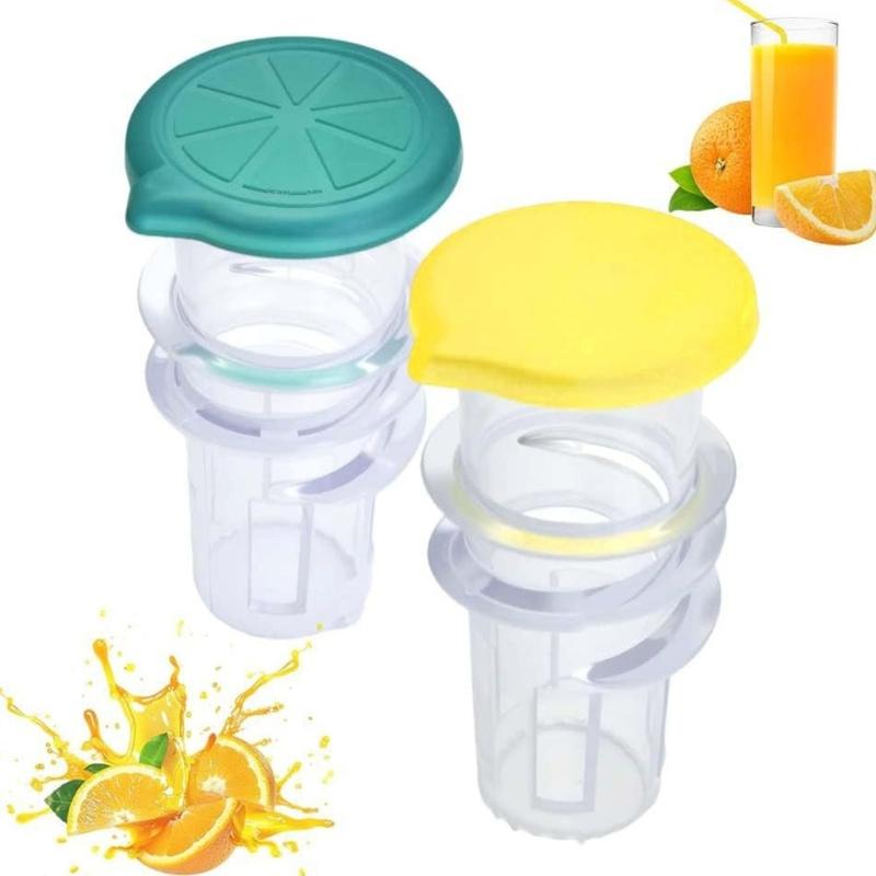 2Pcs Clear Plastic Screw Top Juice Squeezer Lemon Squeezer Kitchen Tool Manual Juice Extractors for Drink Cooking