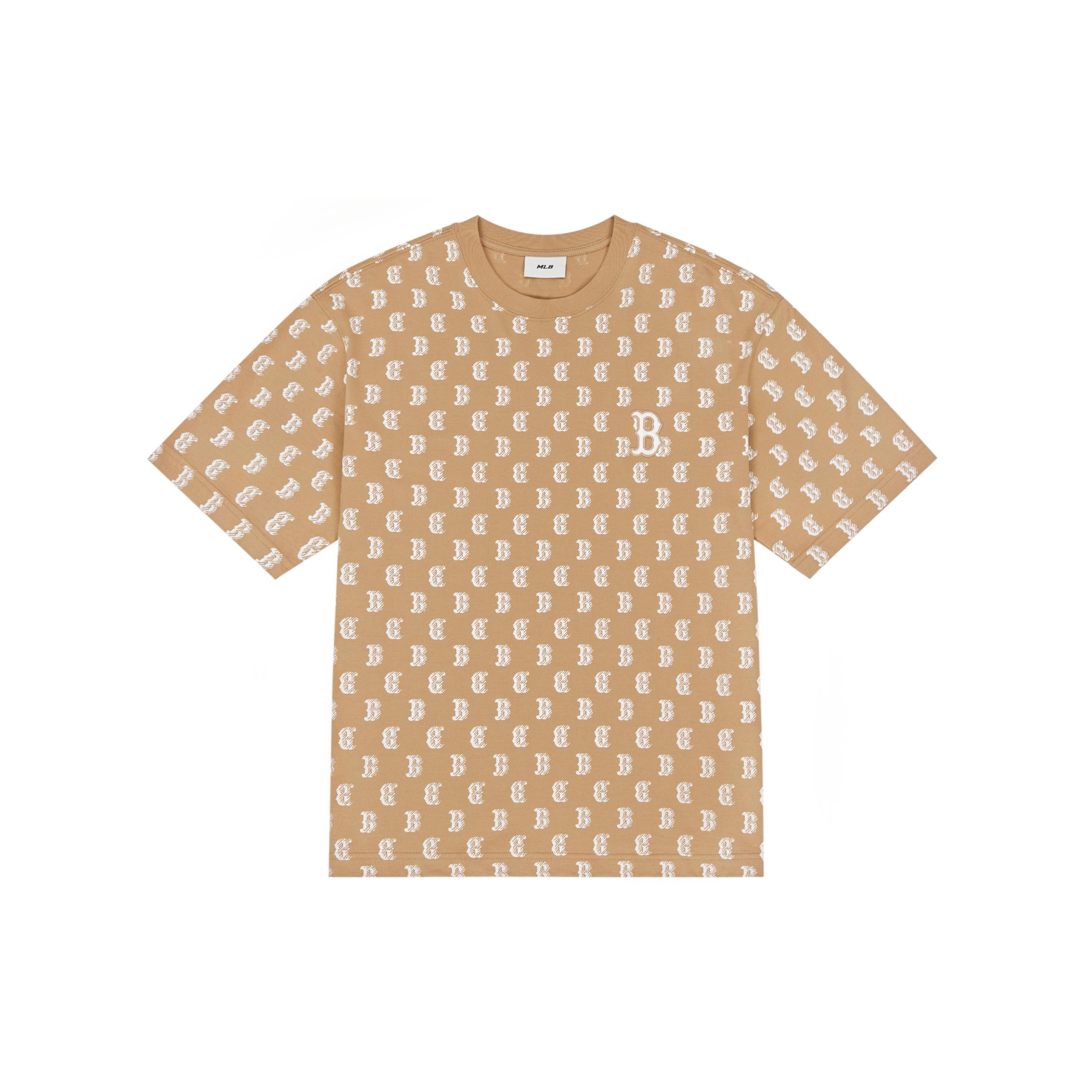 MLB MONOGRAM T Shirt Unisex Light Camel 3ATSM0243-43CAL L