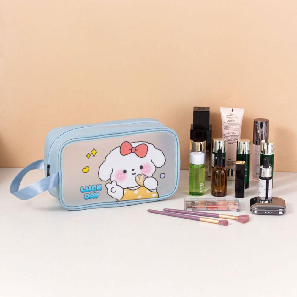 

Ins Transparent Wash Bag Portable Storage Bags Durable Wash Pouch Women 26x16x9cm синій