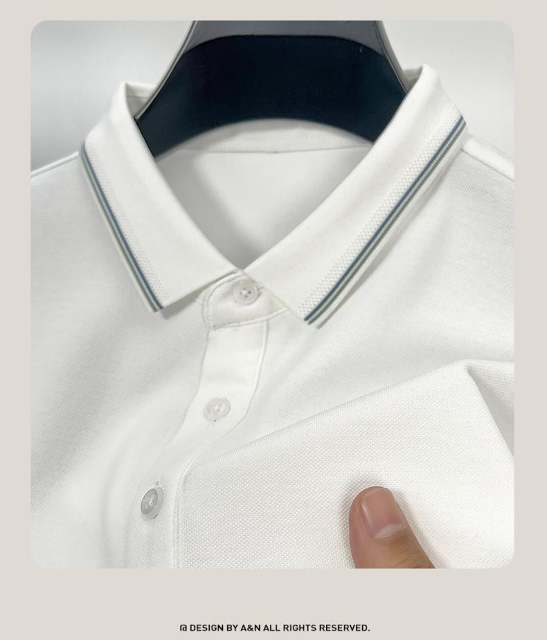 [Including Mulberry Silk] Jowo Business Polo Shirt Men's Spring and Autumn Fashion Comfortable Versatile Long Sleeve T-shirt