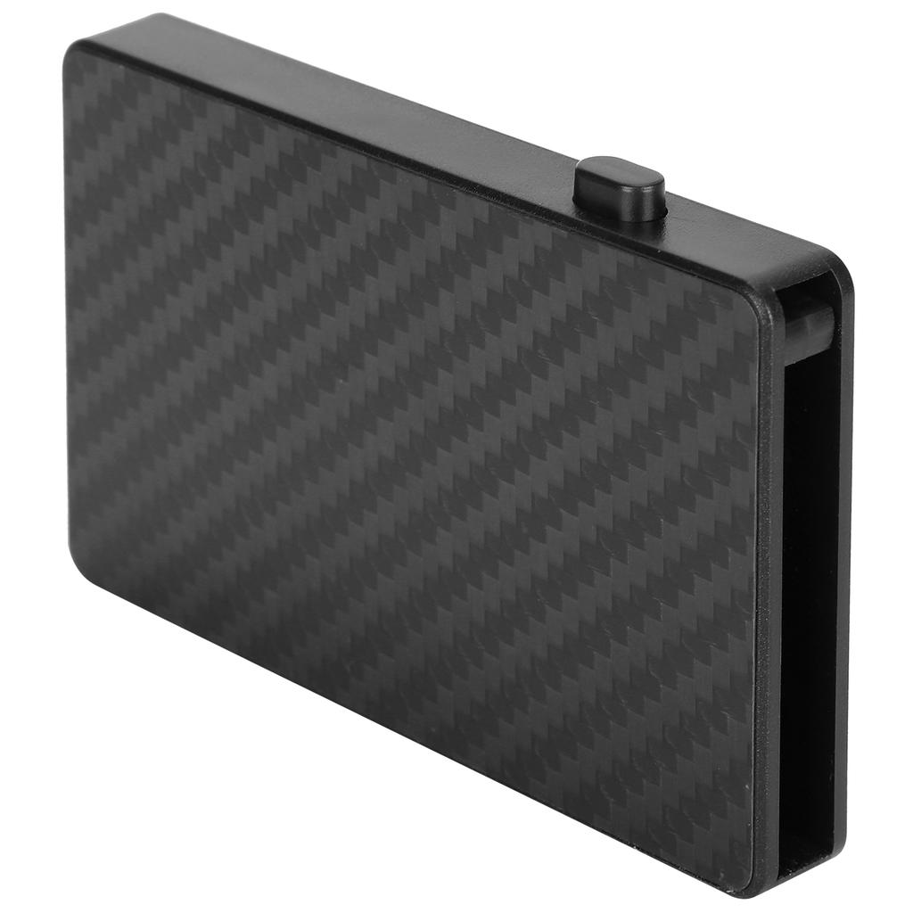 Business Card Holder Portable Anti Theft Carbon Fiber Credit Card Case for Men Women(Black X64#)