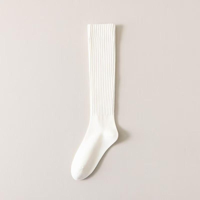 

1 Pair Ladies Solid Color Autumn Winter Calf Socks Comfortable Warm Slim Leg Shape Fashionable College Style Casual Socks one size белый