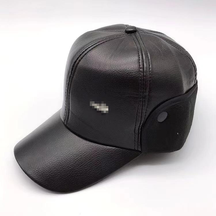 

Новая осенне-зимняя бейсболка из кожи, ветрозащитная, утолщенная, с защитой от ушей, хлопковая кепка, мужская, водонепроницаемая, для папы, дедушки, кепка чёрный