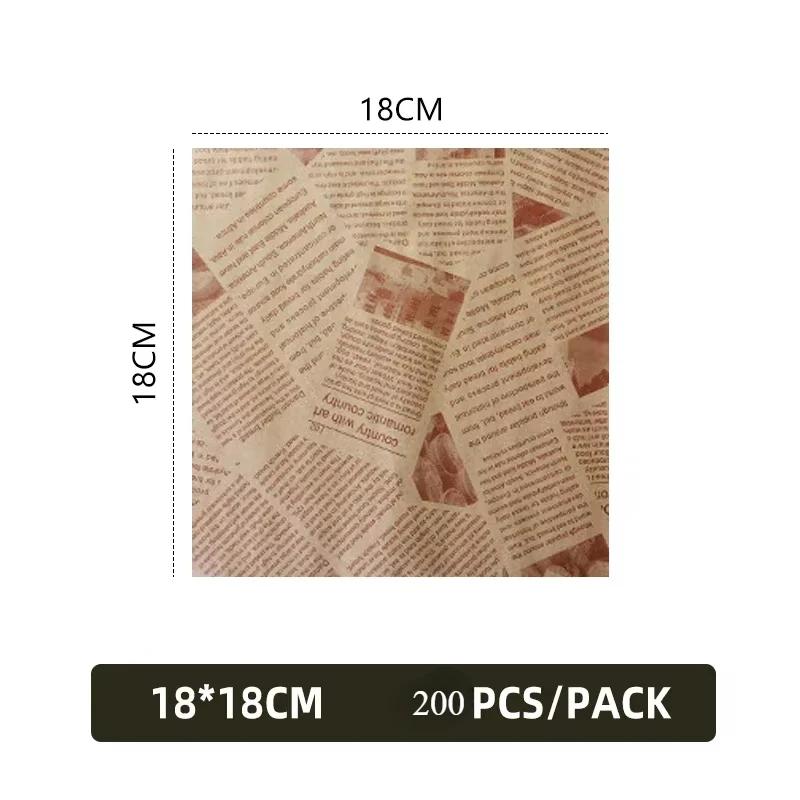 100/1000 Pcs Oil-Proof Paper for Wrapping Burger Bread Fried Food Sandwich Packaging Fryer Air Baking Paper Plate  Accessories