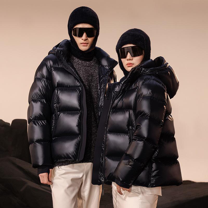 Black Gold Goose Down Hooded Jacket 2023 - Thickened Winter Edition for Couples