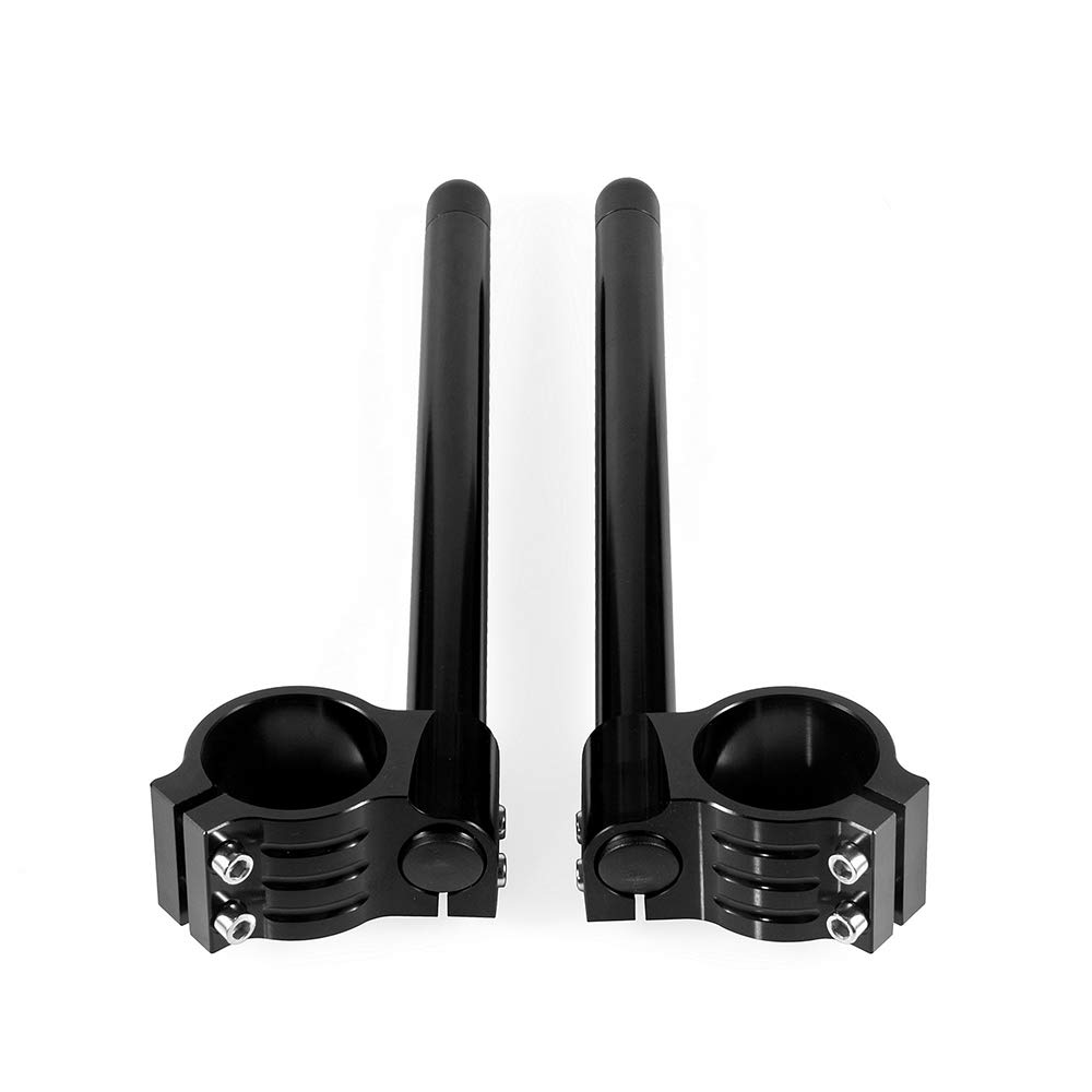 MOTO4U Motorcycle Universal 47mm Aluminum Separate Handlebar Fork Black Clip-On Handlebars,