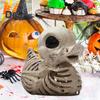 Halloween Skeleton Duck Figurine Spooky Bone Duck Resin Statue Sculpture Home Office Desktop Decoration Festival Party Ornament