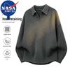 NASA MARVEL Men's Lapel Pullover Knit Sweater