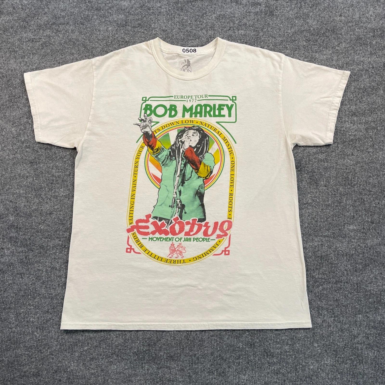 1977 Europe Tour Bob-Marley Exodus Shirt Large 21x26 White 3XL