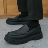 New Derby men's shoes retro versatile casual men's big head leather shoes wedding heightening platform loafers