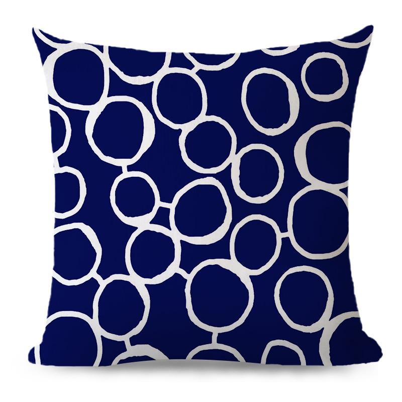 Japanese Printed Geometric Pillow Cover Office Sofa Cushion Cushion Cover Linen Pillow Cover
