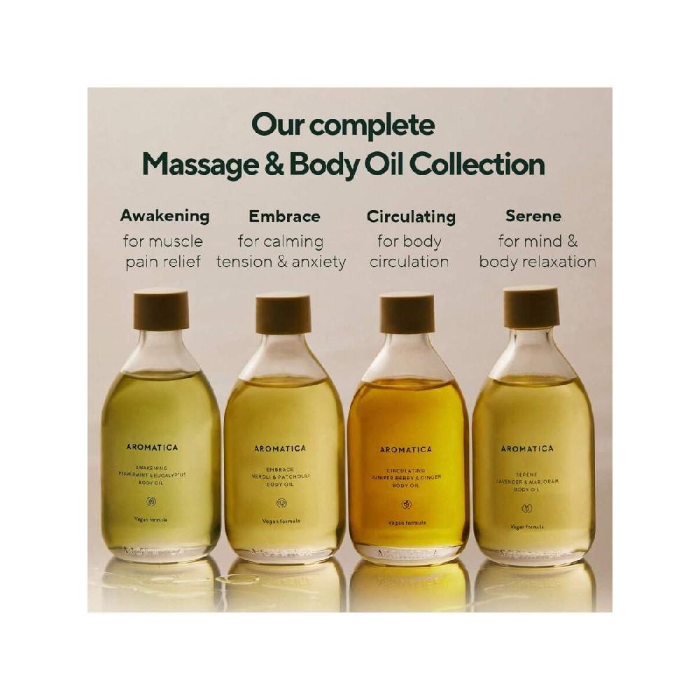 Aromatica Awakening Body Oil Peppermint & Eucalyptus Aromatherapy Oils 100ml Scented Body Oil, After Shower Natural Oil Non-Greasy Body Serum