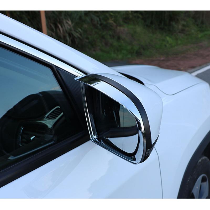 For Jeep Compass 2017 2018     Eyebrow Rear View Side Glass Mirror Trim Frame Rain Shield Sun Visor Shade ABS