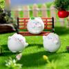 10Pcs Cartoon White Cat Animal Miniatures Resin Ornaments Fairy Garden Decoration Micro Landscape
