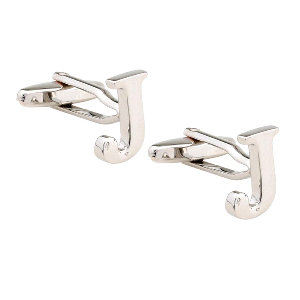 Mens Brass Initial Cufflinks Letter Business Shirt Cuff Links Wedding Gift A