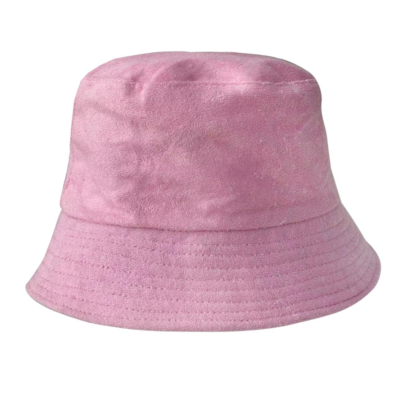 

2024 Trendy Solid Color Terry Cloth Fisherman Hat for Autumn & Winter M (56-58cm) розовый