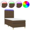 Exclusive House - Slatted Bed Base Mattress and LED Dark Brown 100x200 Cm