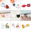 Teeth Cat Rabbit Brooch Set Cartoon Brooches Cute Enamel Pins for Women Jewelry Metal Lapel Pin Denim Jackets Badge Men Kid Gift