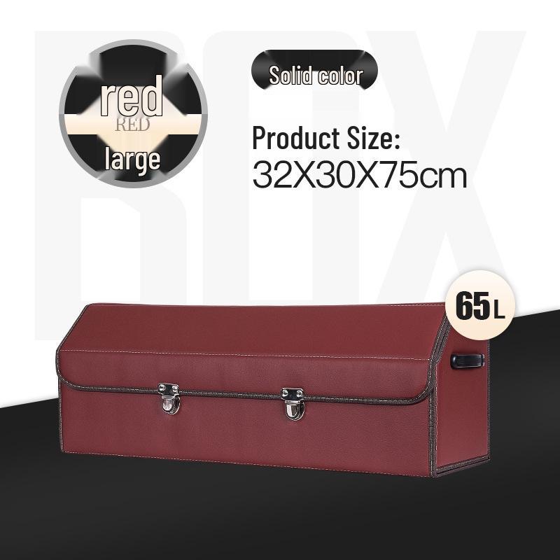 Leather Car Trunk Storage Box with Logo - Multifunctional Folding Organizer