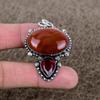Carnelian, Garnet Gemstone 925 Sterling Silver Jewelry Pendant 2.01" KKG-346