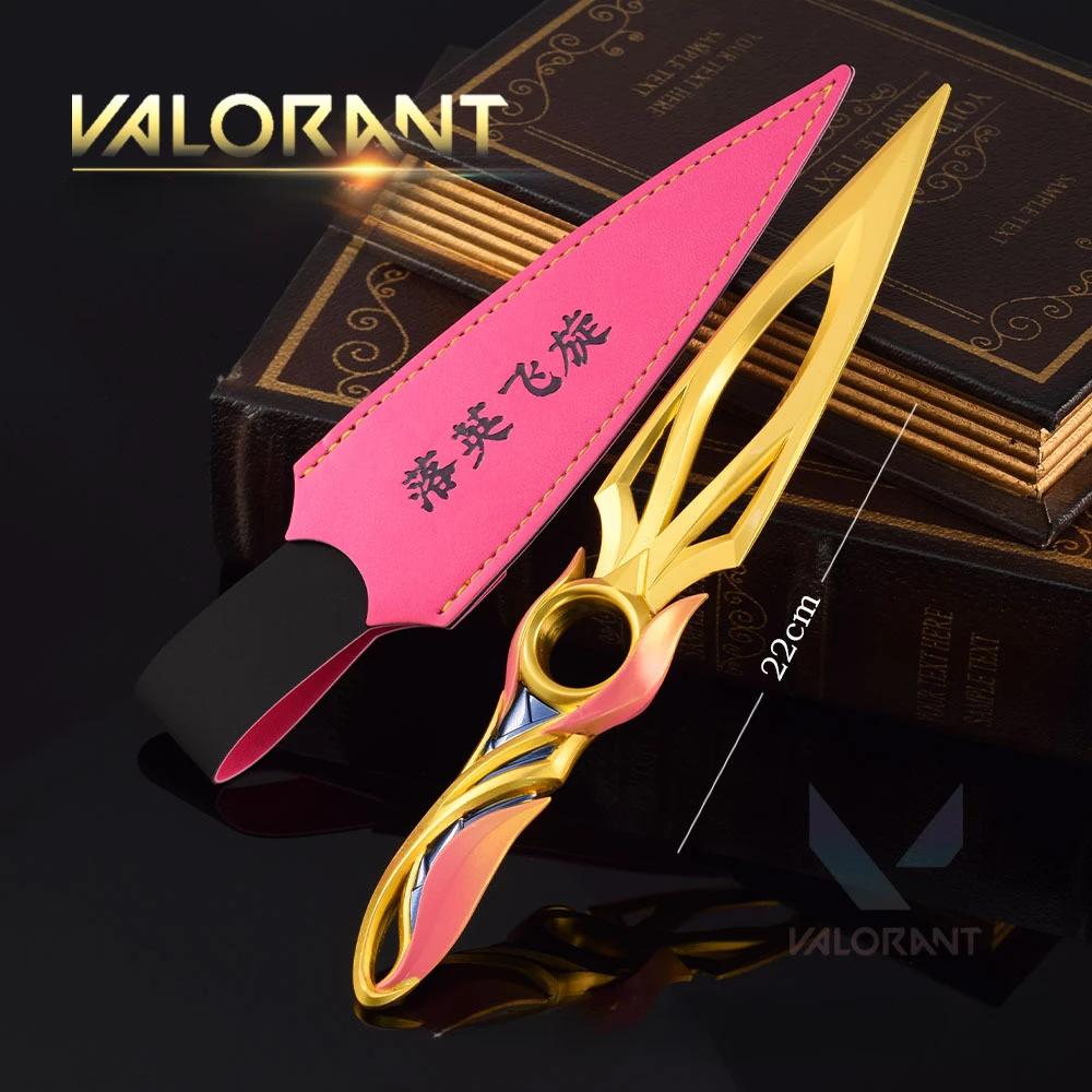 21cm Valorant Weapon Mystbloom Kunai ninja Melee Weapon Model Metal Activity Samurai Sword Accessories Ornaments Gifts Playthings designed for Boys