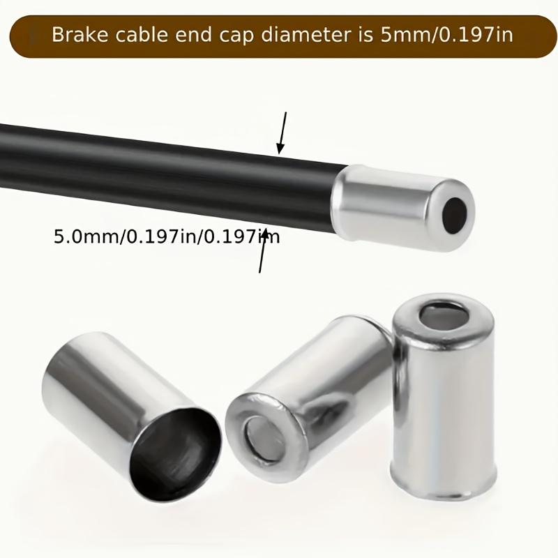 Xykk01 50Pcs Bicycle Brake/Shifter Cable Tips 5Mm/Brake Line Derailleur Shift Inner Wire End Caps Tips Crimps/Mtb Bike Accessorie