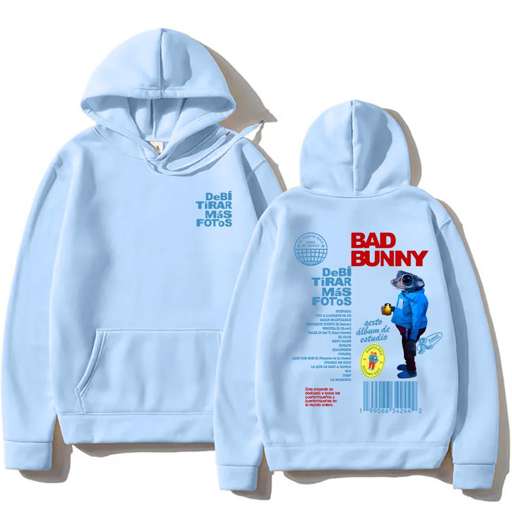 Bad Bunny DTMF Debí Tirar Más Fotos Grafické Mikiny Nové Album Módní Pulovry Podzim Ženy Muži Y2K Mikiny s Dlouhým Rukávem Volné
