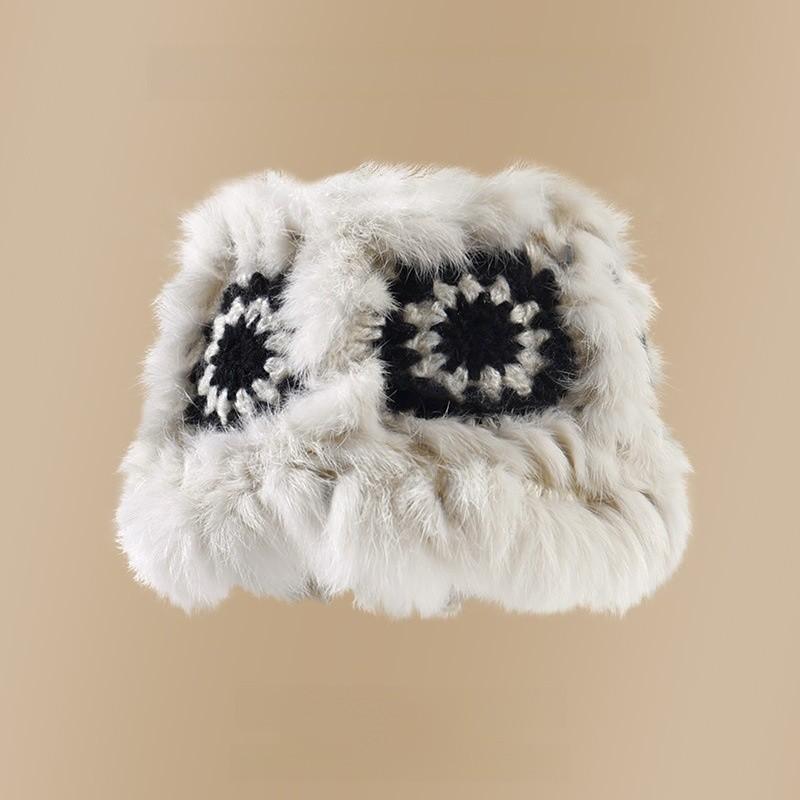 Cartoon Style Wool Beanie With Plush Fur Material And Adjustable Fit For Casual Wear