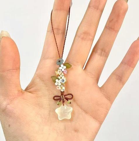 

Flower Pendant Sweet and Cute Mobile Bag Pendant New Chinese Style Ice Transparent Star