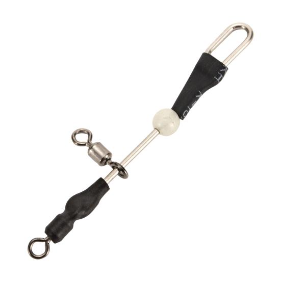 Stainless Steel Wire Balance Fishing Swivel, Heavy Duty Fishing Line Lures Connector, 3 Way Rings Rolling Swivels with Glow Bead, Fishing Accessories