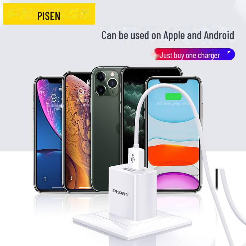 PISEN 2A Dual USB Fast Charger for Apple & Huawei