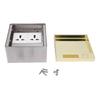 Recessed Floor Outlet Box Water Proof Stainless Steel Flat Socket Kit 4KW 16A with 2PCS 3 Prong Hole for Marble Golden