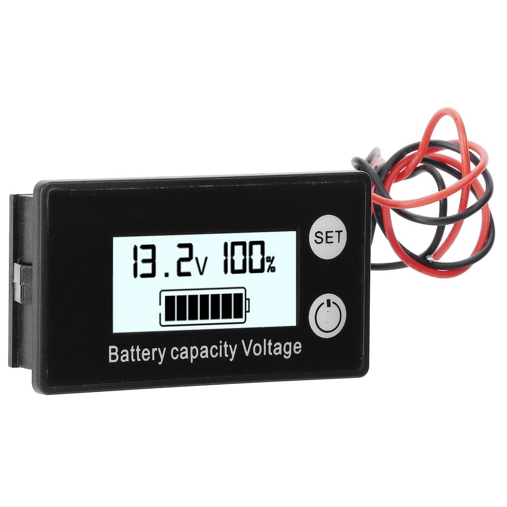 JX‑6133 LCD DC Spannungsmesser Wasserdicht Batteriekapazitätstester Spannungsmonitor DC8‑100VWeiß