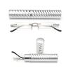 Mini Portable Reading Glasses Small Metal Rimless Presbyopic Eyewear With Pen Tube Case +3.5 +4