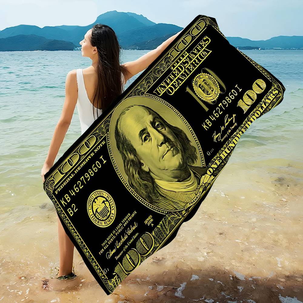 US Dollar Microfiber Beach Towel Absorbent Quick Dry Soft Yoga Swimming Resort Mountain Climbing Towel