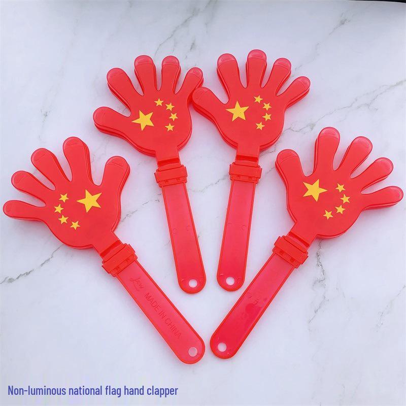 Luminous Red Flag Hand Clappers for National Day Concerts and Sports Events