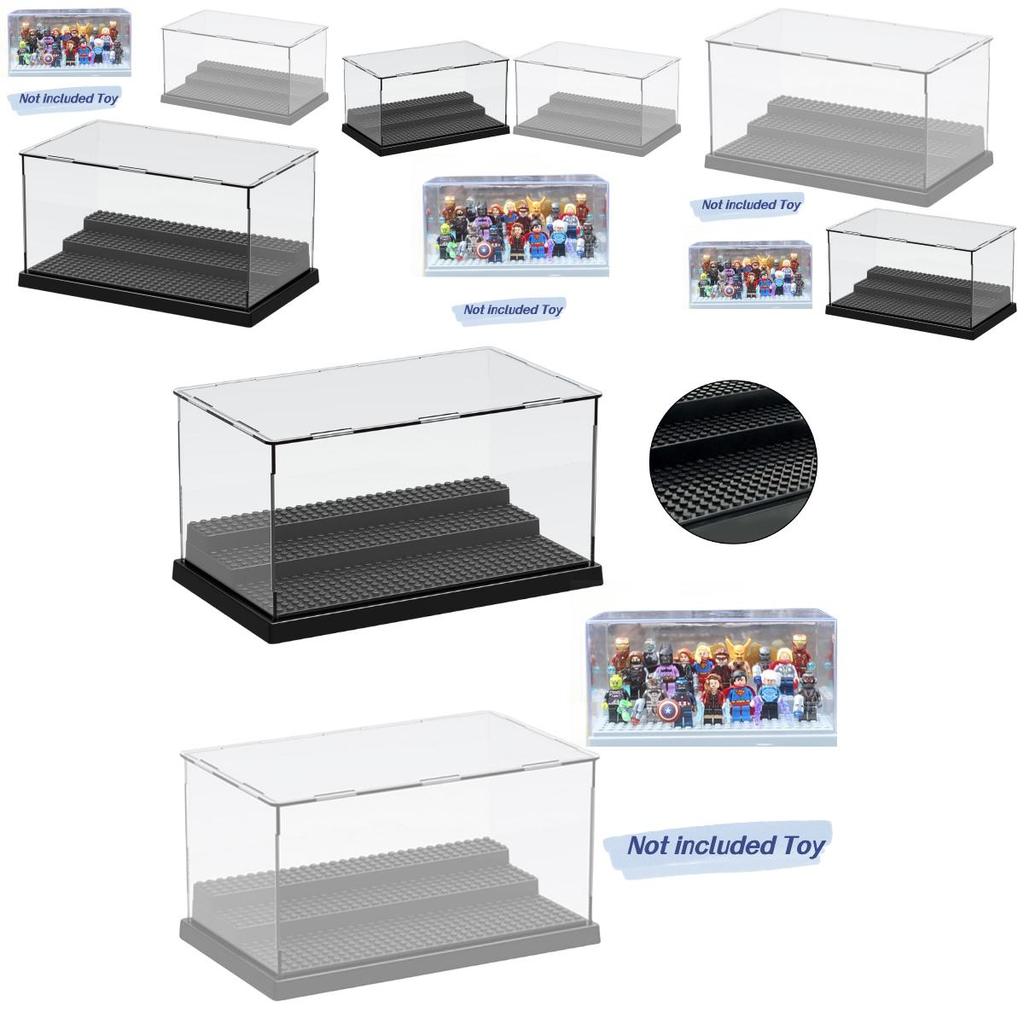 Multicolor Base With Transparent Panel Diy Building Block Display And Storage Box
