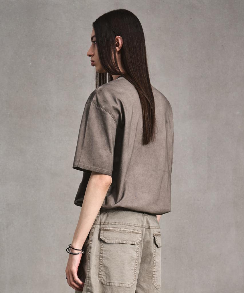 LMOOD Luna Garment Dyed Half T-Shirt Beige