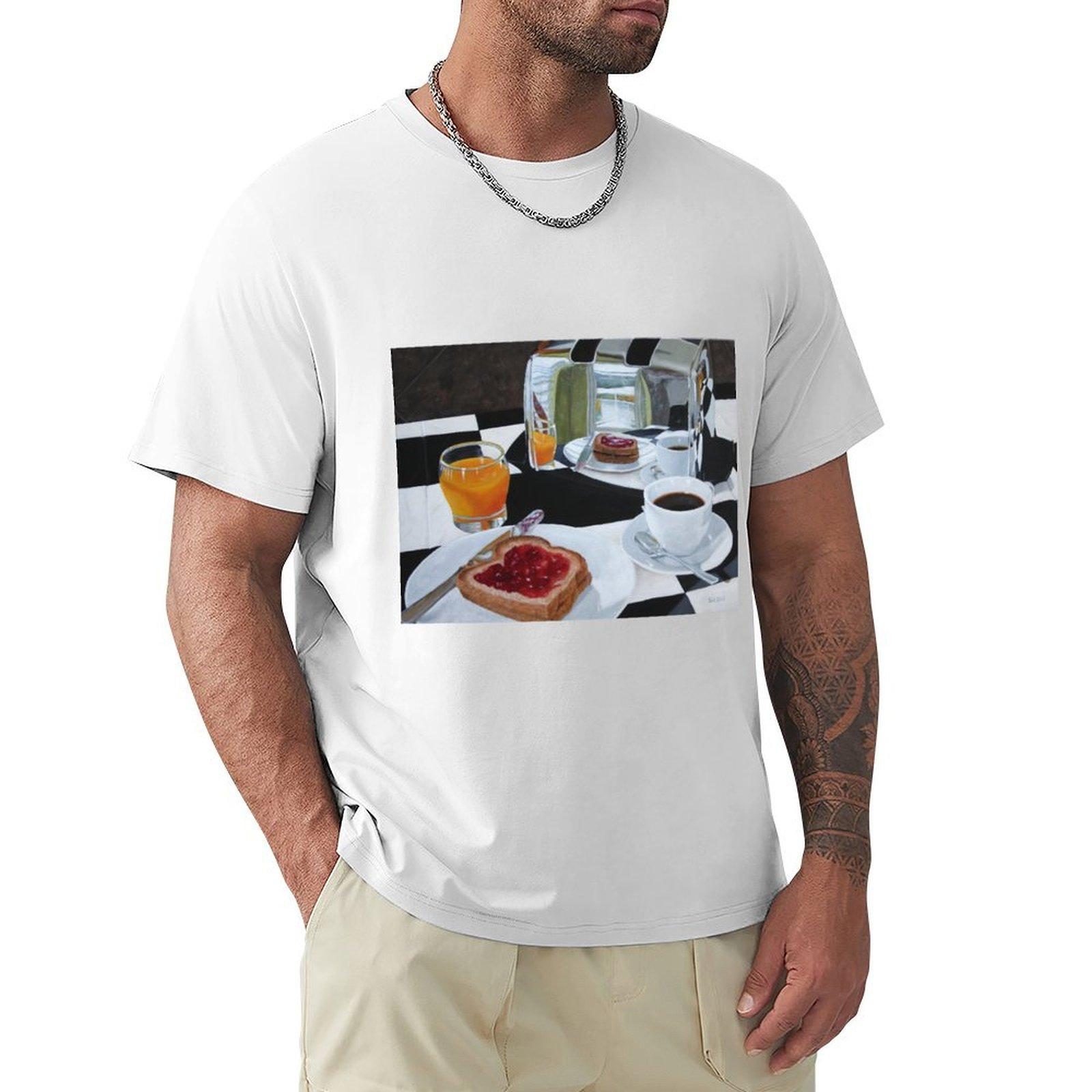 Breakfast Reflections TShirt valentines boutique clothes summer shirt summer 2025 boys animal print mens clothes S