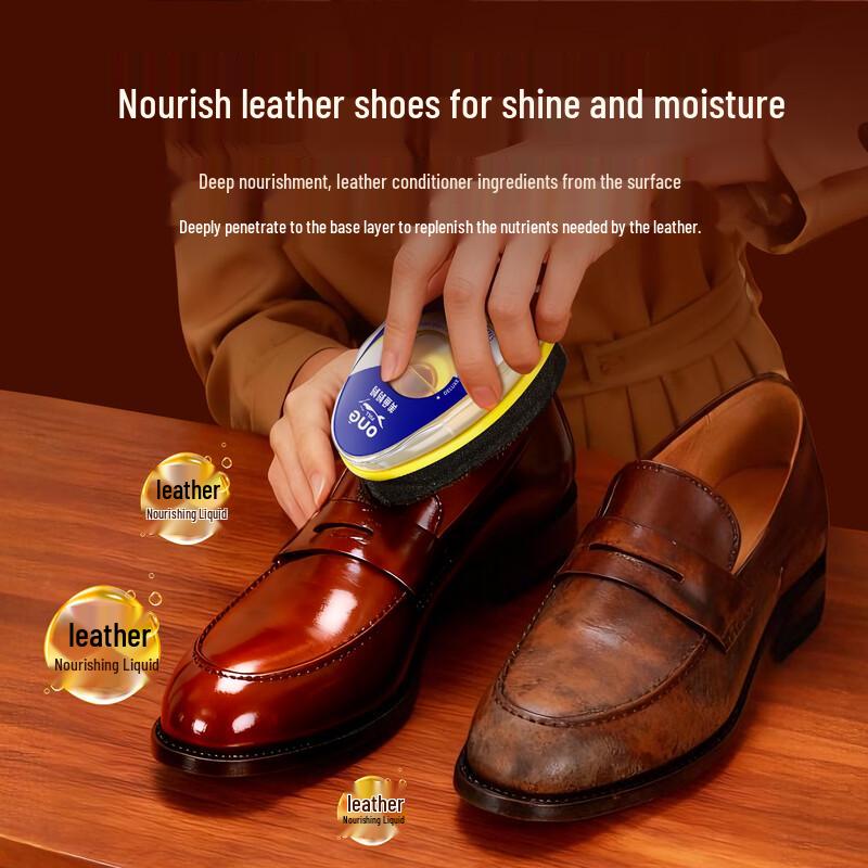 ONEFULL Quick Shine Leather Shoe Polish with Sponge Applicator