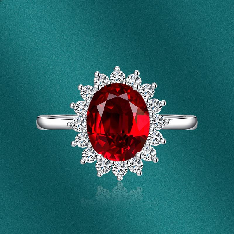 

SACE GEMS Класичне кільце з мідного сплаву з цирконом Жіночі ювелірні вироби Весільний подарунок на вечірку open червоний