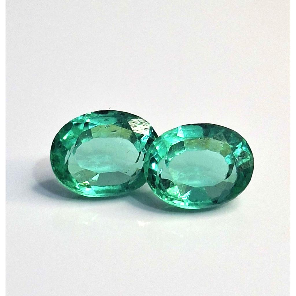 Beautiful Zambian Green Emerald Natural Oval Cut 8-10 Ct Pair Loose Gemstone